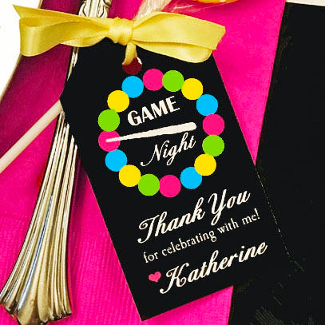 Personalized Game Night Tag Printed With FREE SHIPPING - ANY Wording ...