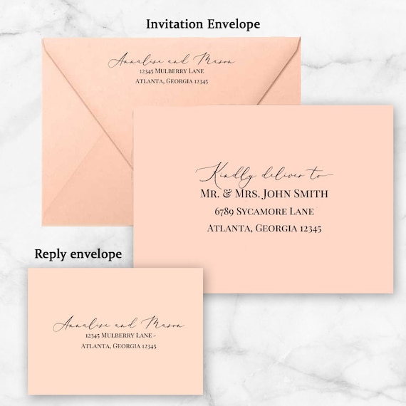 Blush or White Envelope Printing Add On Black or White Ink - Annalise Wedding Collection Il_570xn