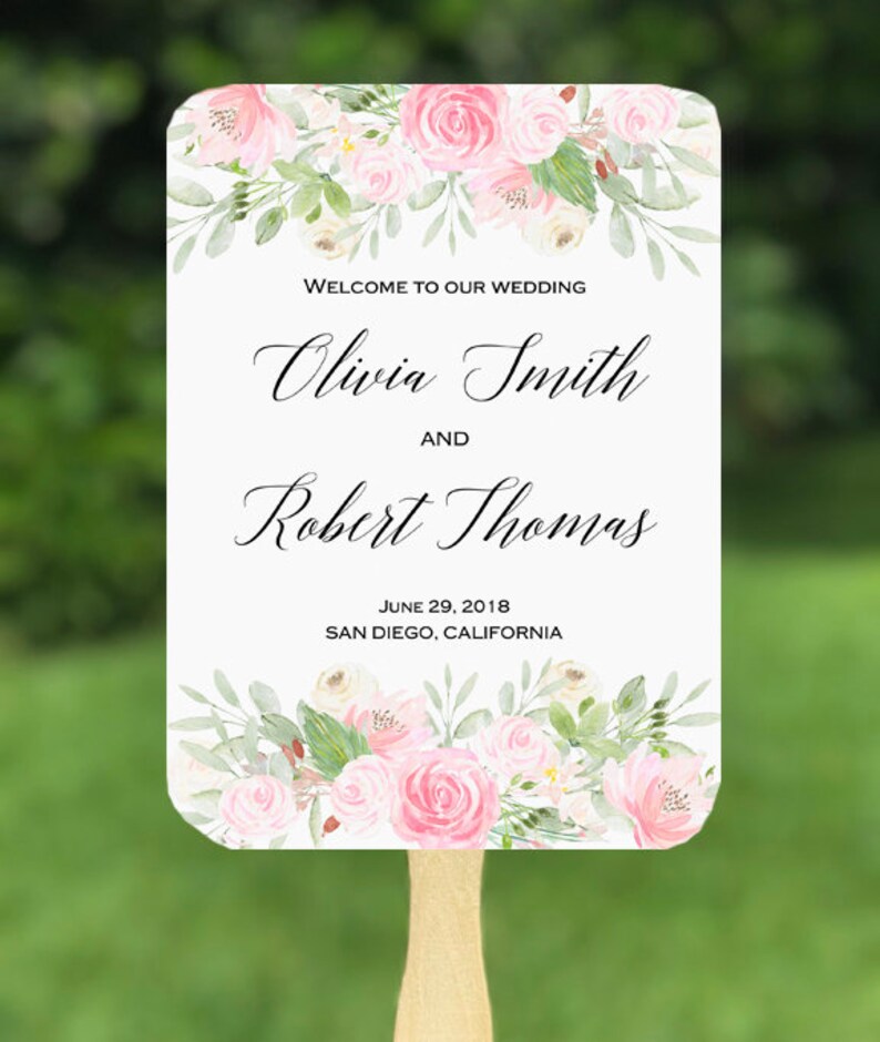 Wedding Fans Personalized Printable or Printed With FREE | Etsy