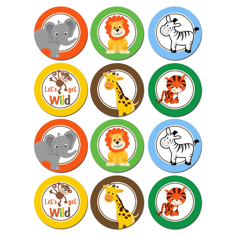 Jungle Cupcake Toppers Instant Download Small Party Etsy