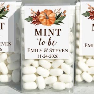 Personalized Mint to Be Favors Wedding Shower Engagement Party Tic Tacs Printed McCall Fall Pumpkin Collection TPC9093
