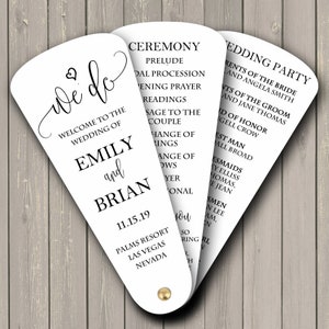 Wedding Program Petal Fans Assembled - Wedding We Do Collection TPC9025