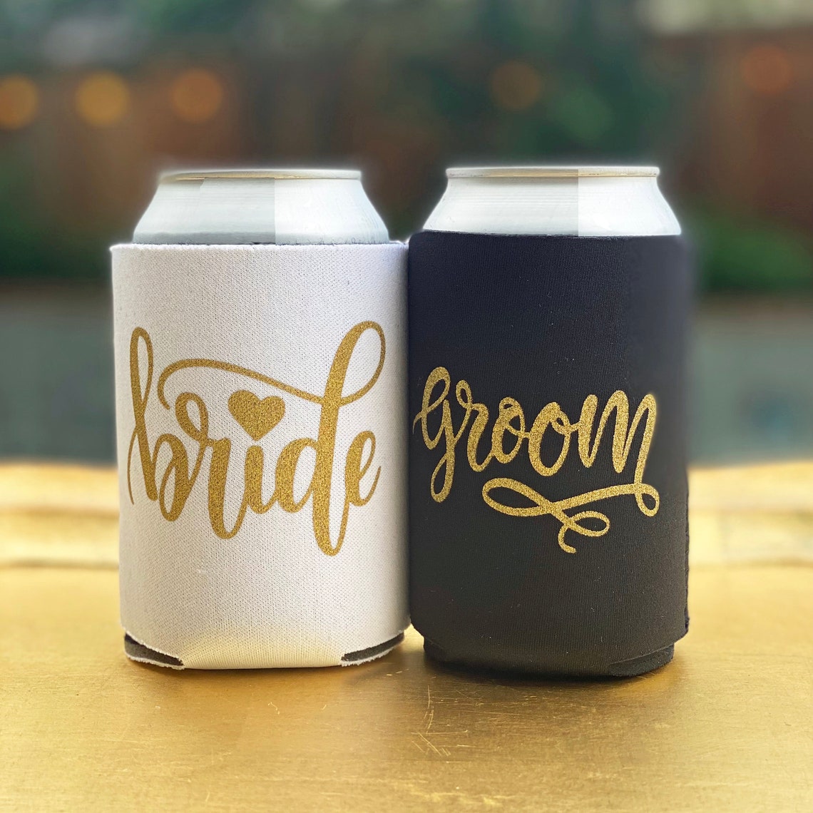 Bride Groom Koozies Huggies Bride and Team Bride Black and - Etsy