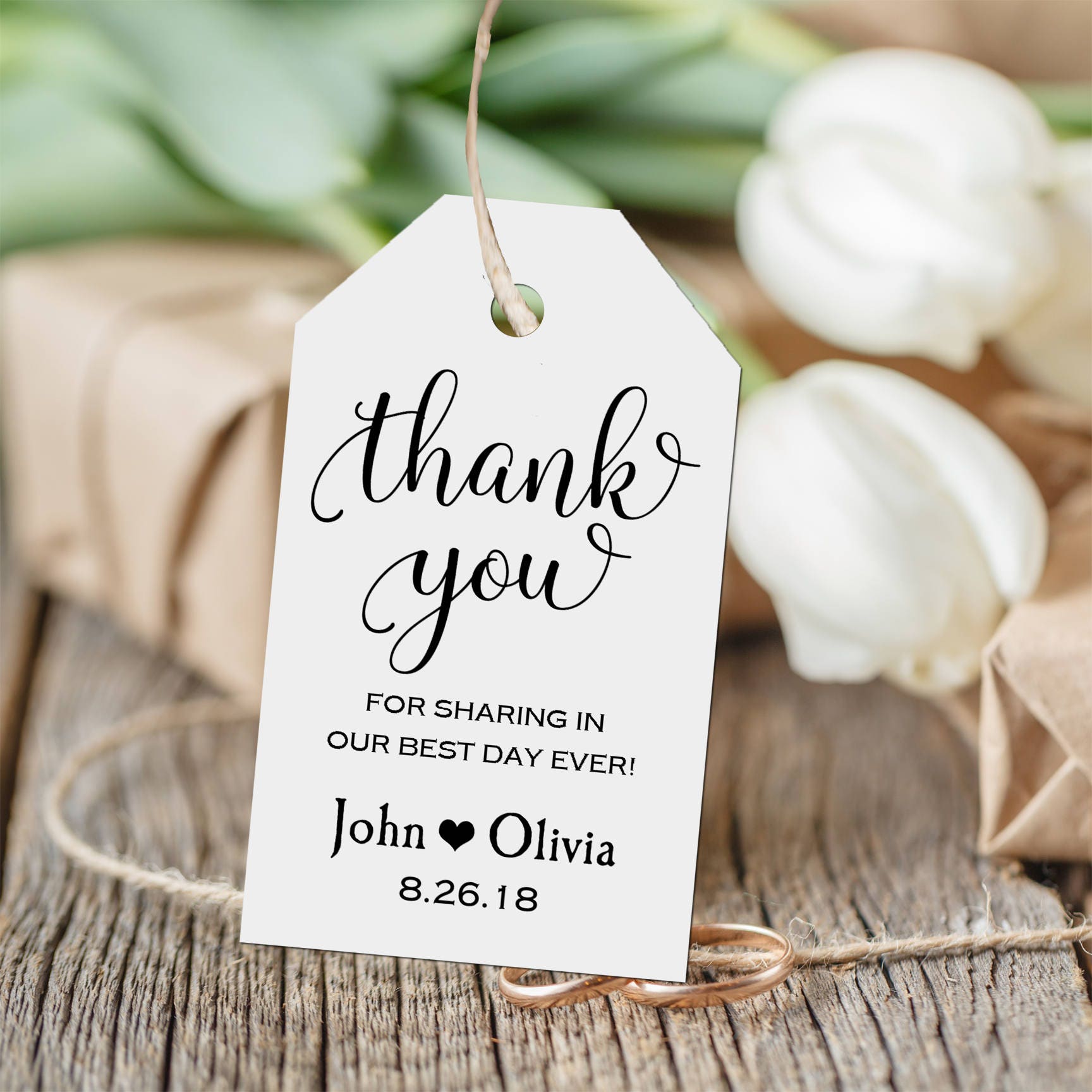 Personalized Thank You Tag, Wedding Thank You Tags, Gift Tags, Wedding  Favor, Thank You, Corporate Gifts Printed with FREE SHIPPING TPC9070