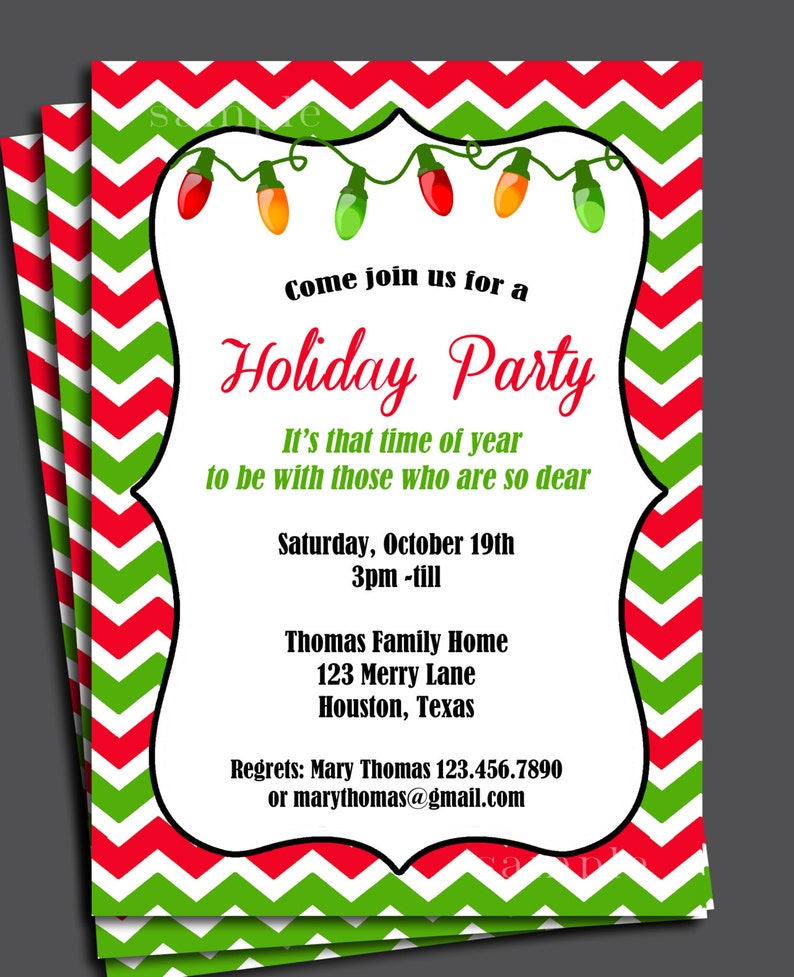 Christmas Invitation Printable or Printed with FREE SHIPPING | Etsy