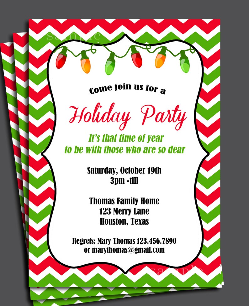 Christmas Invitation Printable or Printed with FREE SHIPPING | Etsy