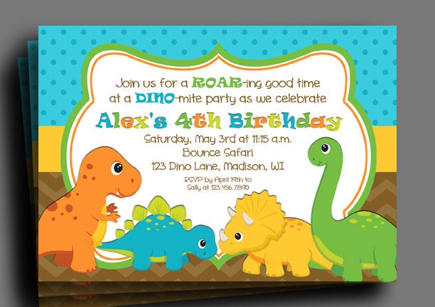 Invitación de dinosaurio para imprimir o impresa con envío - Etsy México Invitación de dinosaurio para imprimir o impresa con envío - Etsy México