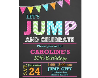 EDITABLE JUMP Invitation Instant Download Printable - Jump, Bounce, Trampoline Birthday - JUMP Flags Collection