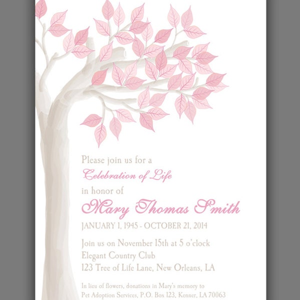 Free Celebration of Life Invitation Template Etsy Free Celebration of Life Invitation Template Etsy