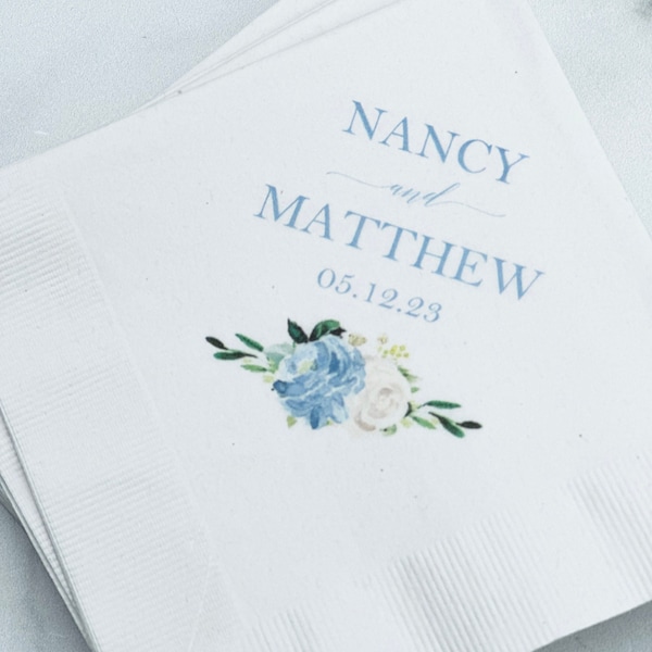 Dusty Blue Napkins Etsy