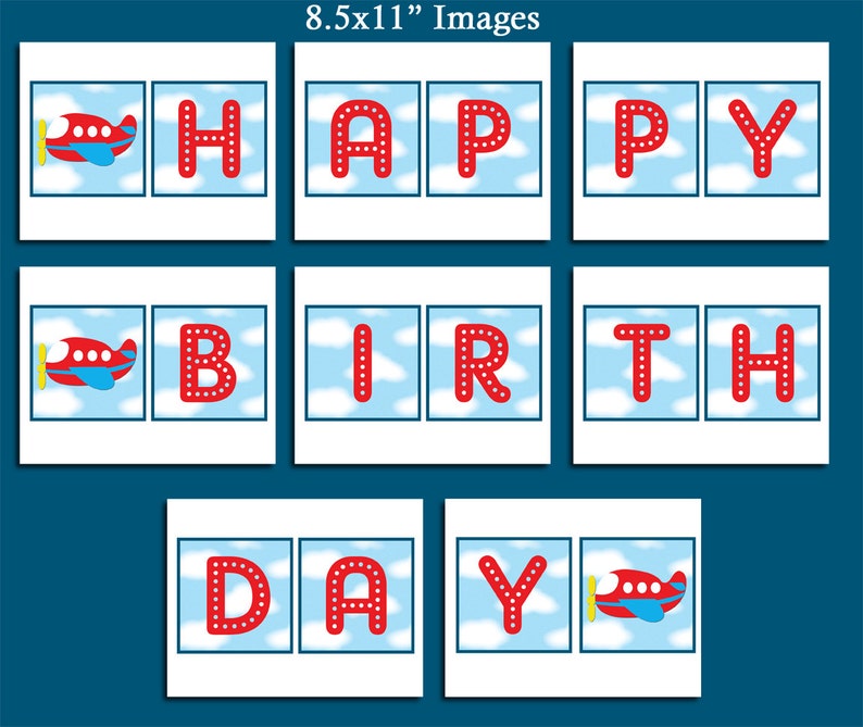 Printable Airplane Birthday Banner
