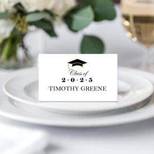 Graduation Place Cards Tented or Flat Personalized Printed Class of 2025 Graduation Luncheon Dinner