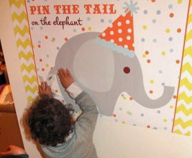 ELECLAND Pin The Nose On The Elephant Game - Carnival Circus Party Supplies For Kids