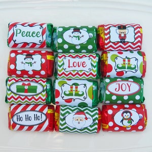 Christmas Mini Candy Wrappers Printable