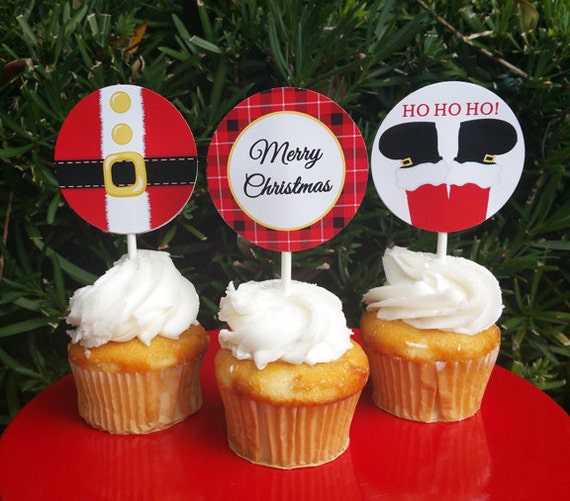 50% OFF SALE - Christmas Santa Small Party Circles Printable - Instant Download - Cupcake Topppers, Favor Tags - Santa Belt Collection Il_570xn