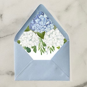 Blue Bridal Shower Luncheon Wedding Invitations Suite Engagement Party Dusty Blue Hydrangea Elizabeth Collection TPC9001 image 3