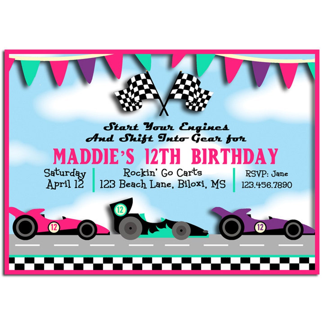 Free Printable Go Kart Birthday Invitations Free Printable Go Kart Birthday Invitations