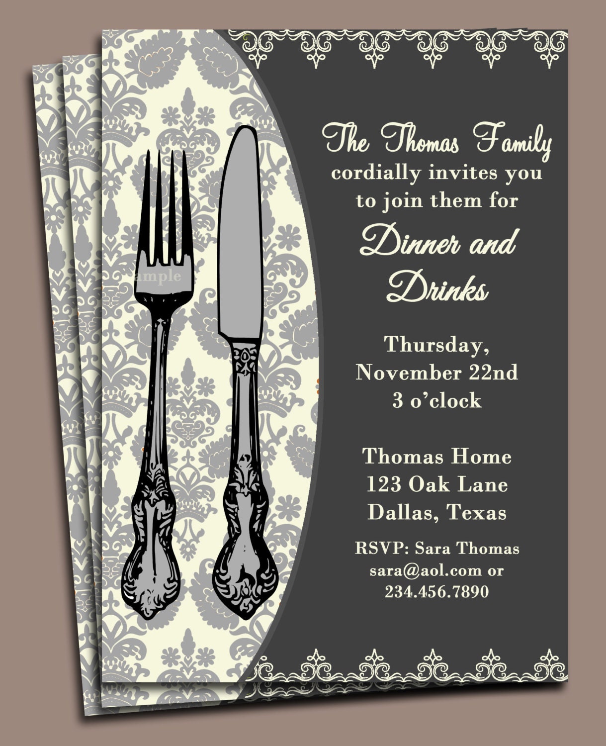 dinner-invitation-printable-or-printed-with-free-shipping-etsy