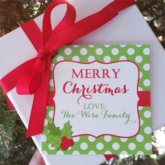 Christmas Holly Personalized Gift Stickers