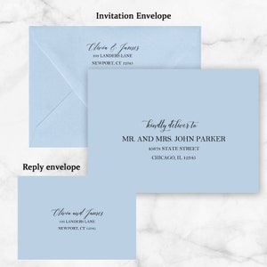 Blue Wedding Invitations Invitation Suite Set Dusty Blue Hydrangea Elizabeth Collection TPC9001 image 6