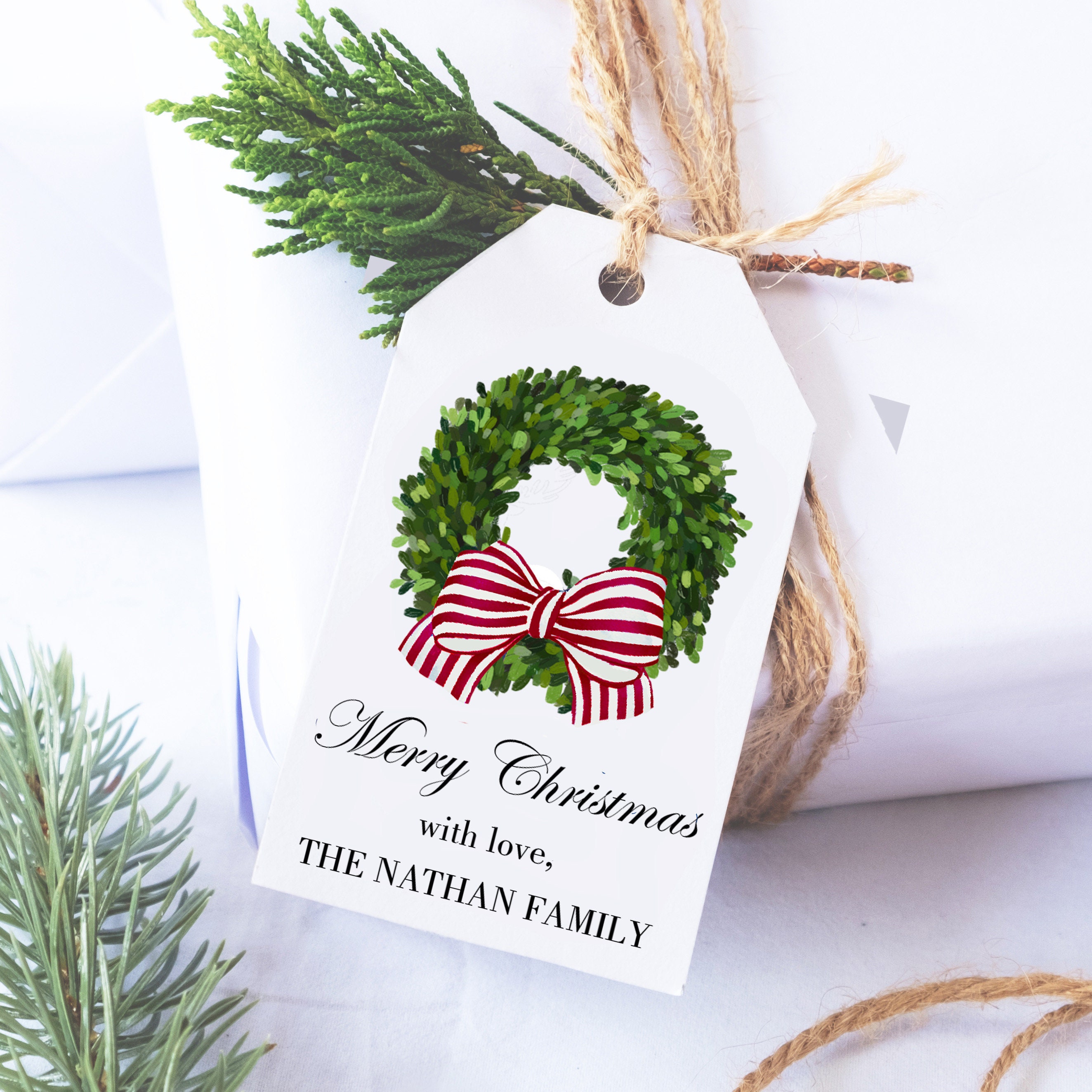 Custom Holiday Gift Tags Set/ 8