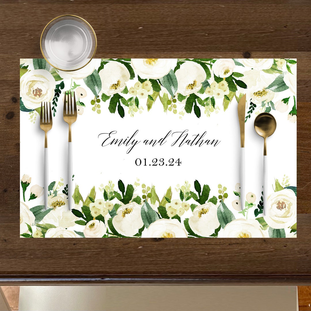 Personalized Paper Placemats SET OF 12 Wedding Engagement Etsy