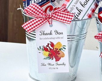 Crawfish Boil Rehearsal Dinner Birthday Party Favors Tags, Corporate Gifts, Printed Corporate Treat Tags TPC9037