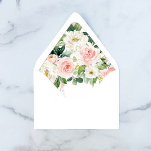 Blush Envelope Liners Add On Wedding Invitation Suite - Blush Floral Sophia Collection