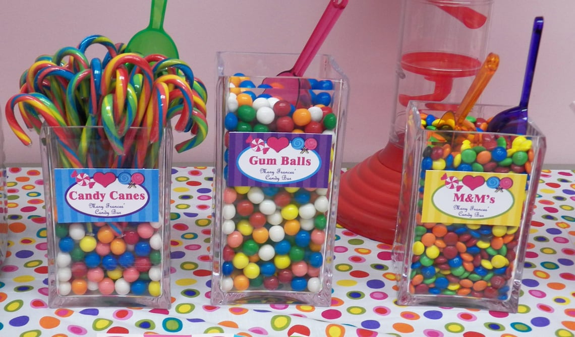 Printable Candy Jar Labels Candy Bar Party Etsy