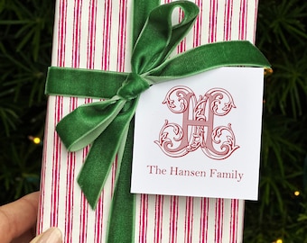 PRINTED Christmas Monogram Gift Tags Personalized Corporate Gift Custom Hostess Gift Everyday Thank you