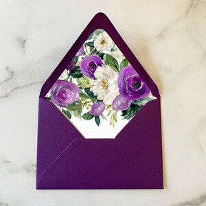Purple and Lavender Envelope Liners Suite - Elegant Floral in Purple Jessica Collection TPC9023