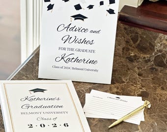 Graduate Advice and Wishes Binder Cards Sign and Pen Personalized Graduation Party Photo Album