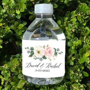 Wedding Water Labels Printed Engagement Party Rehearsal Dinner Birthday - - Blush Floral Sophia Collection TPC9017