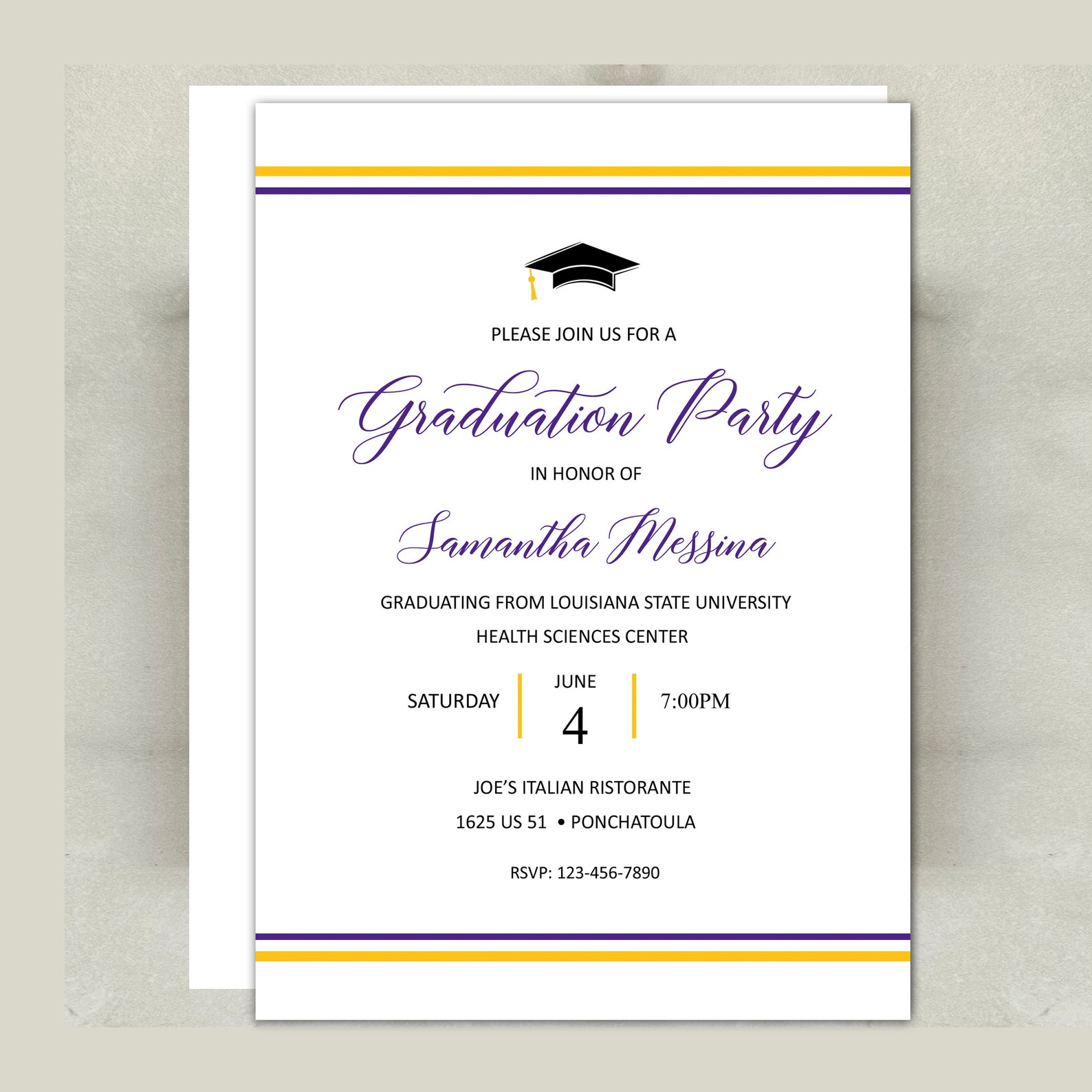 Grad Lunch Invite Graduation Party Invitation in ANY Colors Luncheon Dinner Party ...