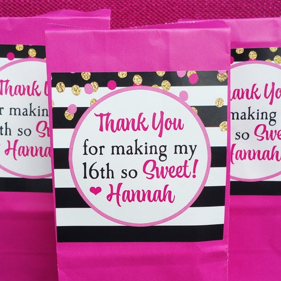Black Stripe Pink Gold Confetti Tag Printable or Printed with FREE SHIPPING - ANY Wording - Personalized - Girl's Confetti Collection Il_570xn