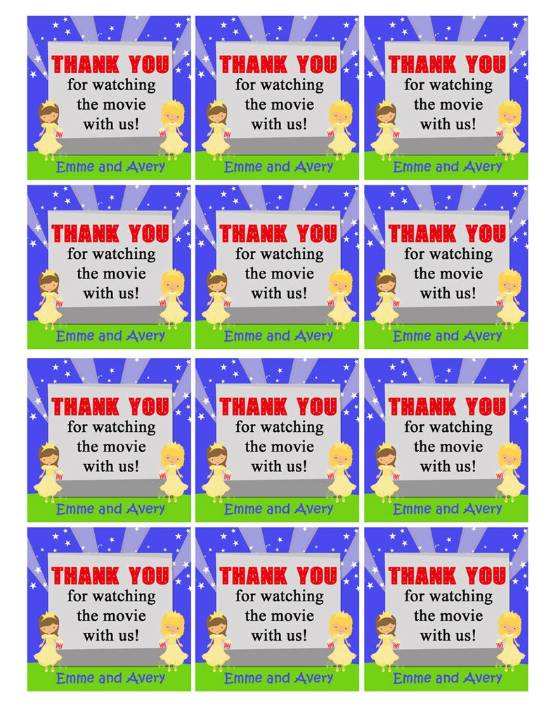 Outdoor Movie Party Invitation Printable Drive in Movie, Outdoor Theater, Movie Party Pick Hair Color/Skin Tone image 5