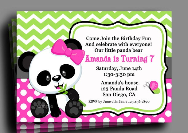 Free Printable Panda Invitations 4