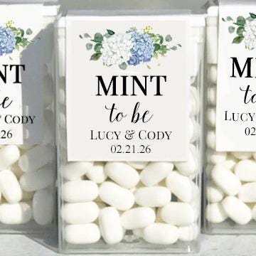 Dusty Blue Hydrangea Mint Stickers