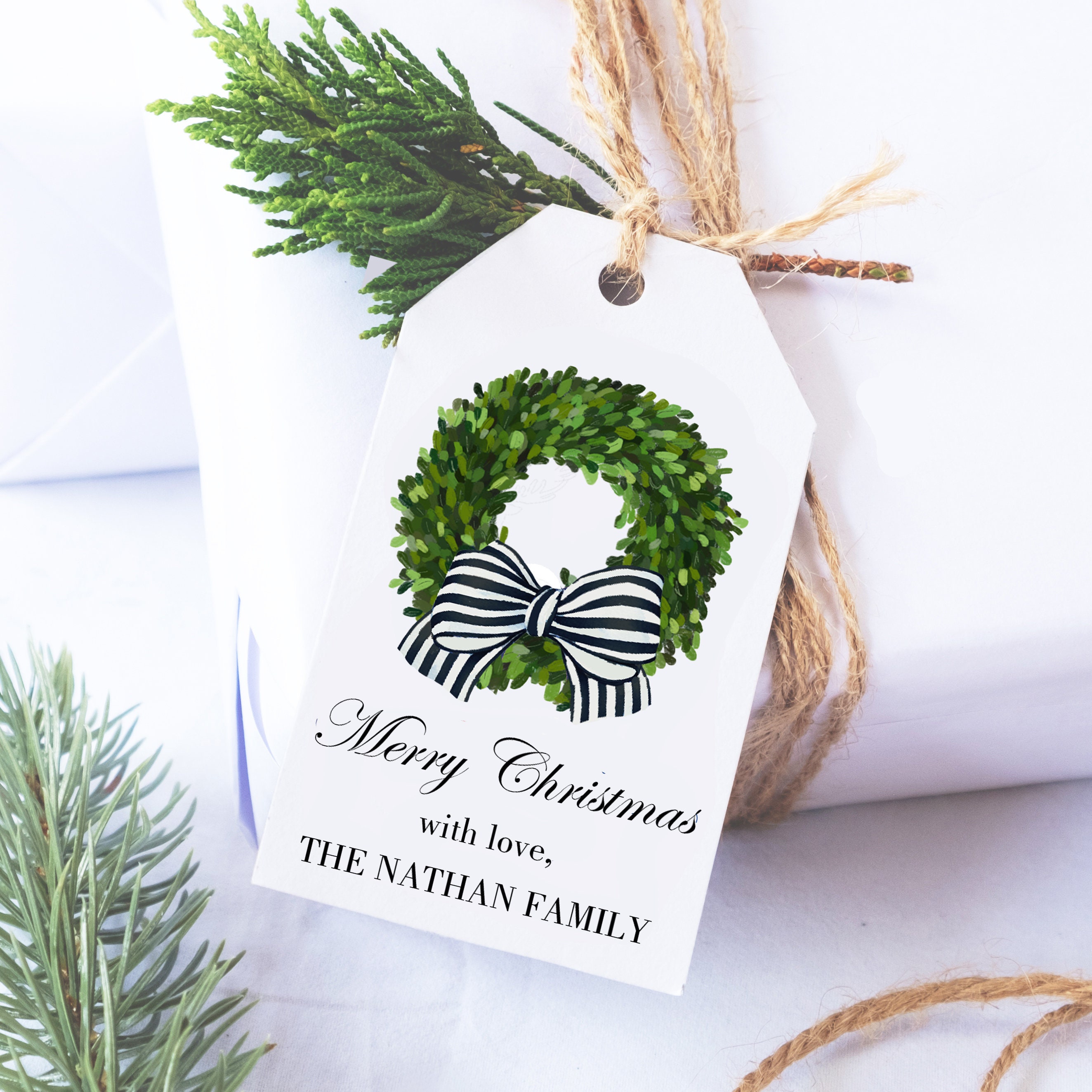 Christmas Personalized Gift Tags, Modern Christmas Gift Tags, Simple  Holiday Party Favor Tags, Kids Gift Tags, Tags for Gift Bags 