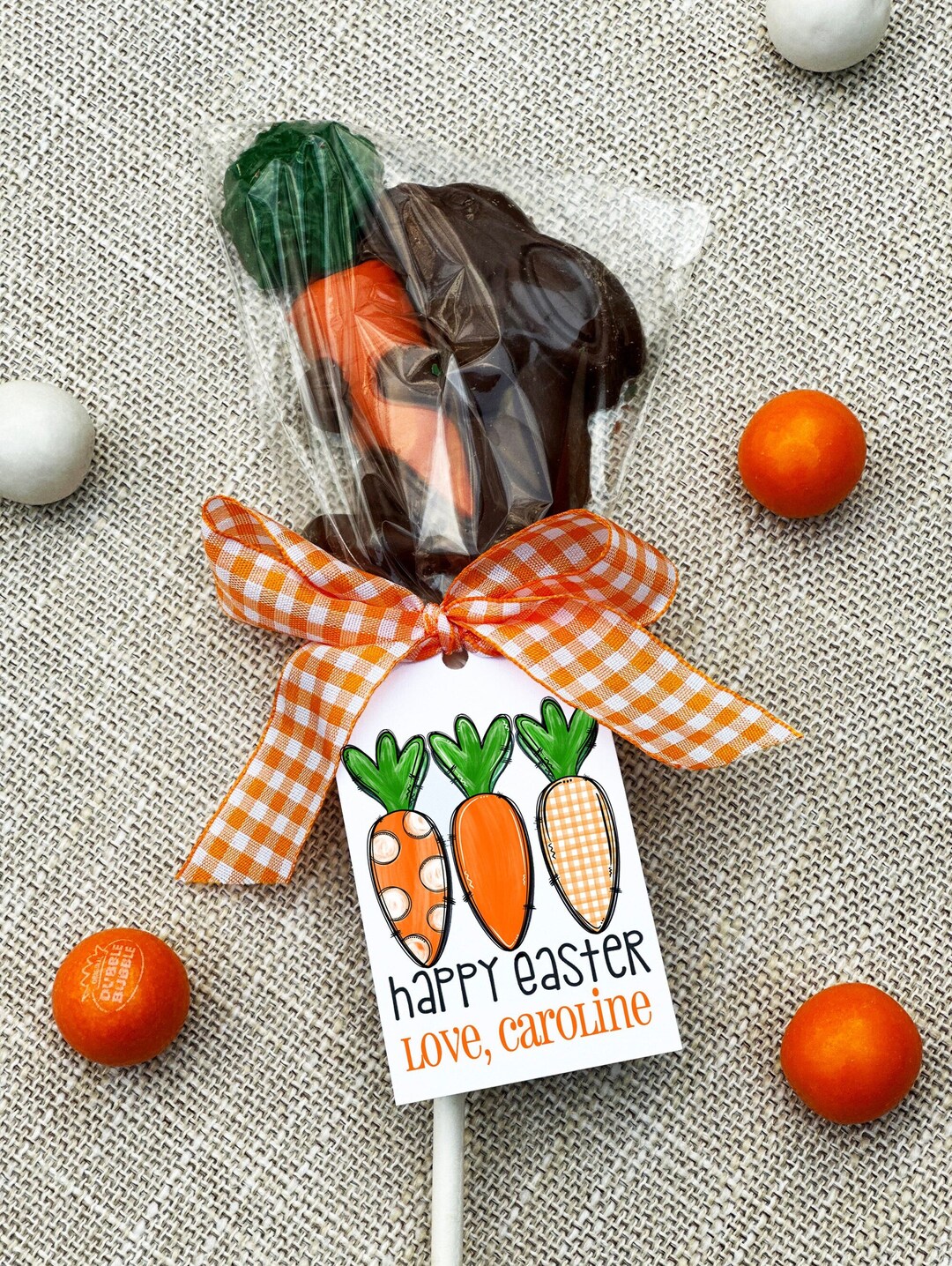 Personalized Easter Gift Tag Printed Birthday Thank You Tag Carrot