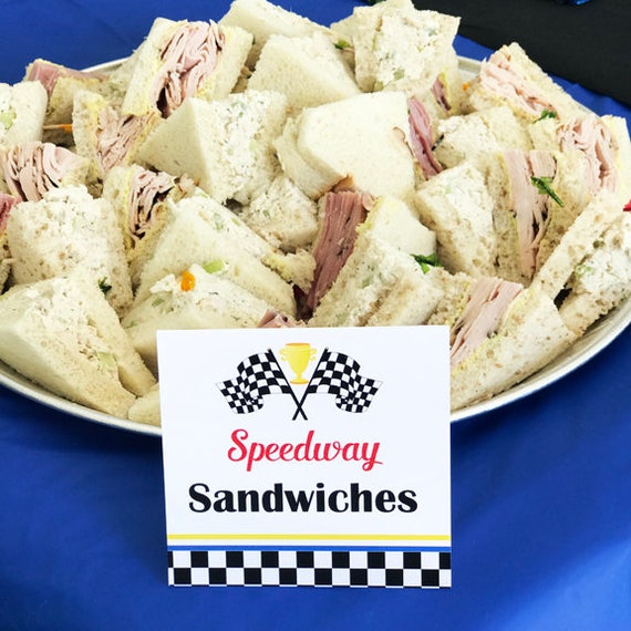 Race Car Racing Cars Tent Style Buffet Labels Printable - Instant Download - On Wheels Collection Il_570xn