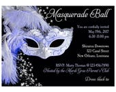 Masquerade Invitation Printable or Printed with FREE SHIPPING - ANY Wording - Carnival, Masquerade, Ball, Mardi Gras Party Il_170x135