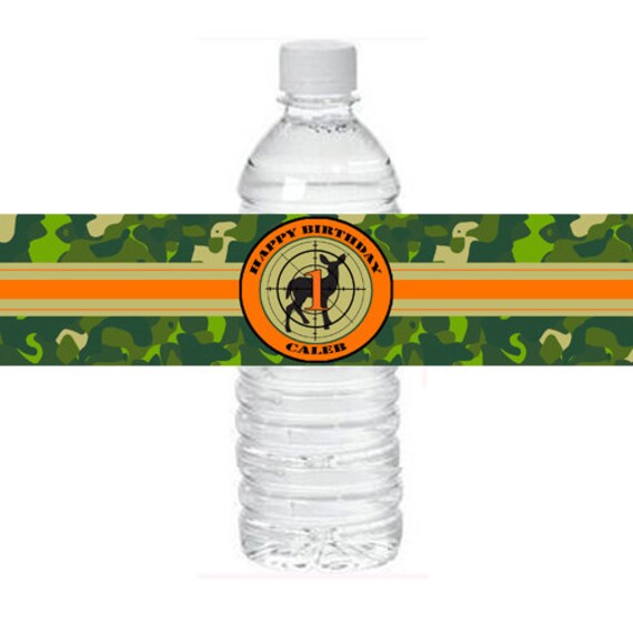 Camouflage Hunting Water Bottle Labels Printable - Orange Camo Collection by That Party Chick ...