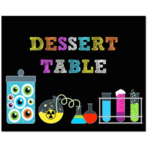 Science Party Desert Table Sign Printable - Instant Download - Super Science Collection Il_570xn