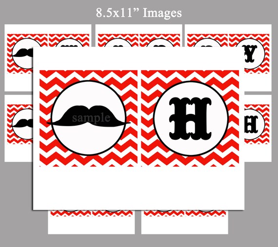 Download Free Mustache Bash Happy Birthday Banner Printable Instant Etsy SVG Cut Files
