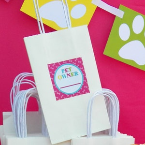 Pet Owner Tags Printable - Kitty and Puppy - Meow, Sit Stay and Play Collection