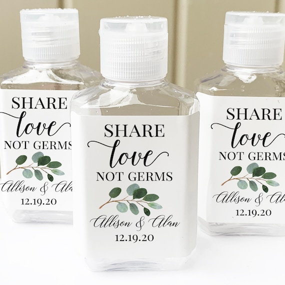 Hand Sanitizer Bottles (Empty) Labels Bottles Wedding Personalized Eucalyptus Leaf Collection Il_570xn