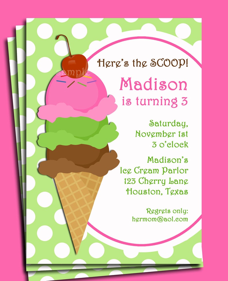 Ice Product Invitation Printable or Published with Cost-free Delivery - Crimson Bubble Gum upon Greatest Assortment graphic regarding Ice Cream Party Invitations Printable Free named Ice Product Invitation Printable or Published with Absolutely free Delivery - Red Bubble Gum upon Ultimate Range