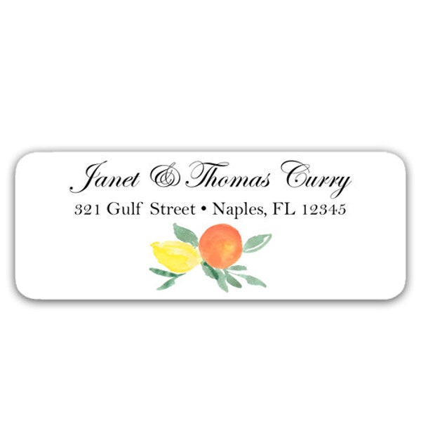 Citrus Personalized Wedding Return Address Labels Stickers Citrus Wedding Collection TPC9036