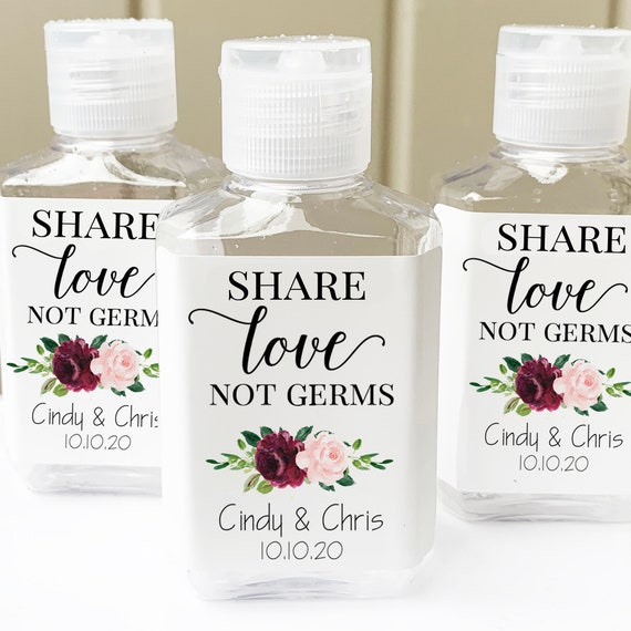 Hand Sanitizer Bottles (Empty) and or Labels Wedding Favor Bottles Personalized Covid Wedding Olivia Collection Il_570xn